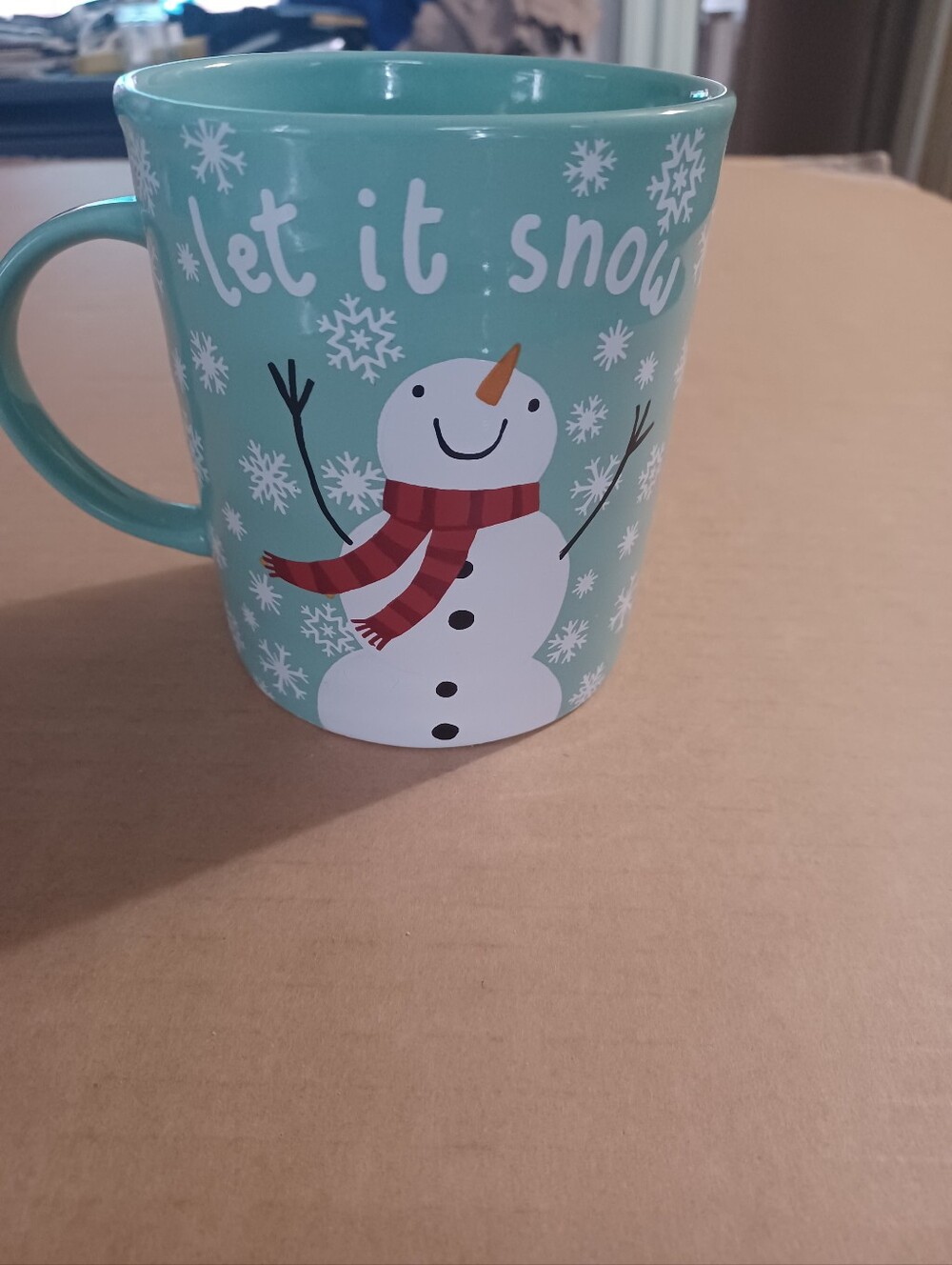 Let It Snow Snowman “Frosty” Mug Made By Primo Designs Whimsical Christmas.